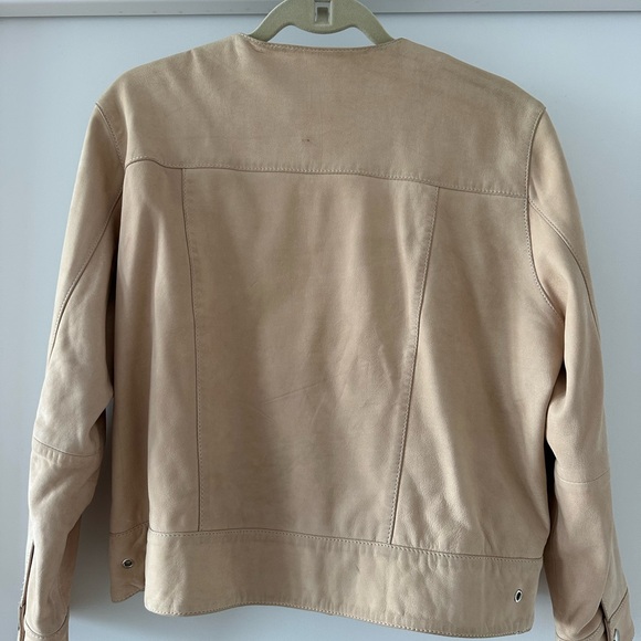 Parker Genuine Lamb Leather Jacket in Tan - Picture 3 of 8